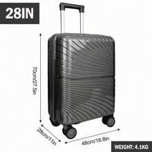 Asge Twin-Wheel Hardshell Luggage Set - M-L-XL Sizes For All Your Travels - Dark Grey - View 9