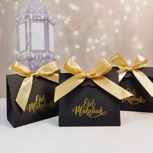 Set Di 10 Scatole Portacaramelle Mubarak In Carta Confezione Regalo Sacchetto Festa Favore Scatola Regalo Forniture Per Festa Islamica Decorazione Kareem - nero - Visualizzare 1