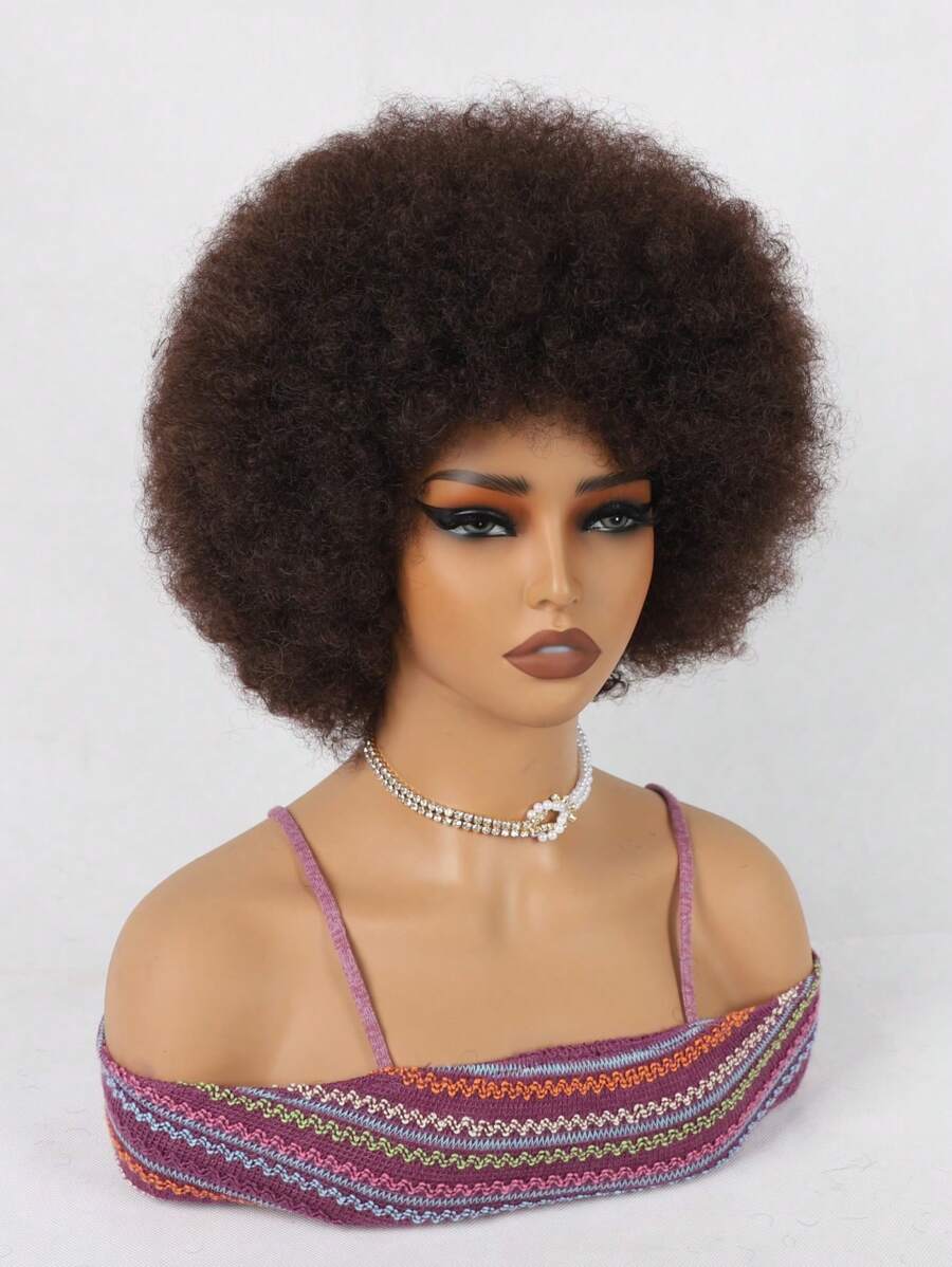 Short Afro Wigs For Black Women Glueless Wear And Go Wig 70's Afro Puff