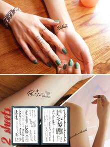 30+ Designs Realistic Flower Temporary Tattoo For Women Inspirational Words Design Tattoos Small Wild Flower Fake Tatttoo Party Fovors For Adults - Multicolor - View 2