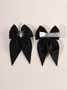 2 Piezas/set Clip De Pelo Para Niños Con Forma De Mariposa - Negro - Ver 3