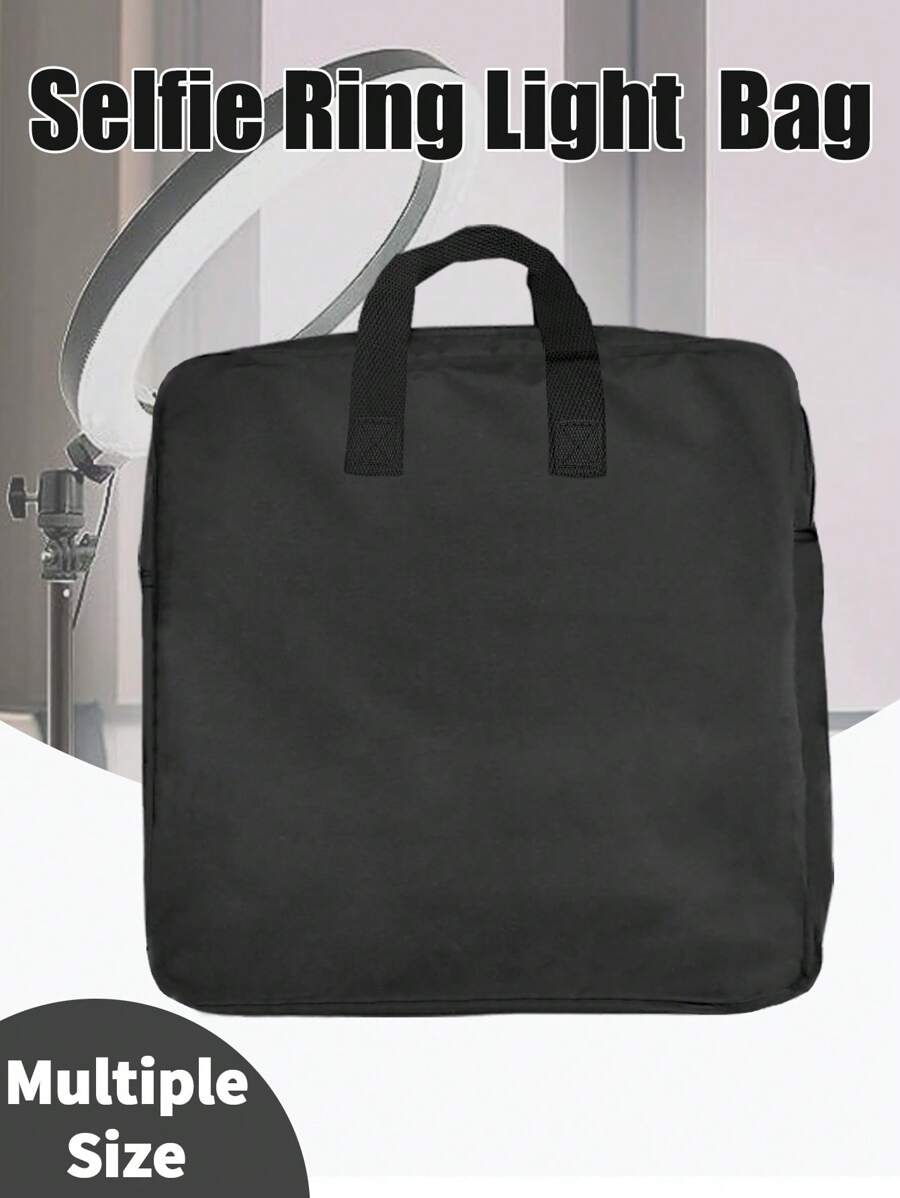 Ring Light Carrying Bag,Selfie LED Light Storage Bag,Photography Carrying Bag For Ring Light,Ring LED Lights Portable Zipper Storage Handbag(Only Bag) For Business,Travel,School,College,Office - Black - View 1