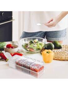 Set 4 Especieros Acrílico Organizadores Multiusos Incluye Cucharas y Soporte