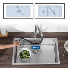 Auralum Max 2-Function Removable Kitchen Faucet, 360 Rotating Tap, Single-Handle Kitchen Sink Mixer Tap, Adjustable Hot And Cold Water - Silver - View 6