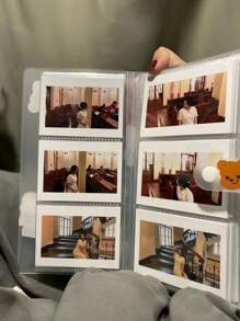 1 Piece 84/168 Pages Hardcover Photo Album, 3 Inch Idol/Celebrity Card Collection & Business Card Holder, Blank Photo Album Delivered, Photos Not Included,Storage Organizer,Travel Essential - White - View 5