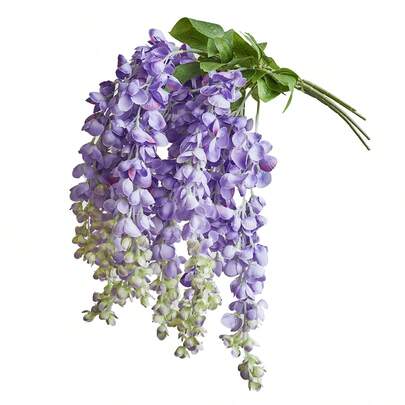 1pc/3pcs Artificial Wisteria Flower Silk Fake Wisteria Vine Plastic Hanging Flower For Home Party Wedding Decor, Valentine Day, Gift Gifts Birthday Graduation,Garden Decor,Outdoor Plant,Gardening,Fake Flowers