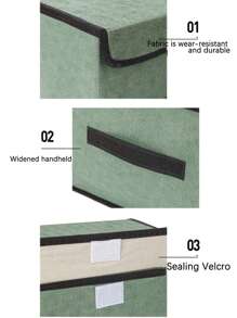 1pc Non-Woven Fabric Cloth Storage Box For Clothes, Toy And Sundries Organization, Home Dustproof Storage Container - Beige - View 6