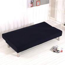 Armless Sofa Cover 3 Seater Stretch Couch Cover Elastic Slipcover For Sofa Bed Without Armrests, Anti-Slip - Black - View 6