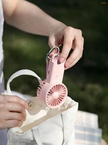 MEET SUN 1pc Rechargeable 500mAh Battery Portable Handheld 3-Speed Mini Fan With Wrist Strap - Pink - View 7