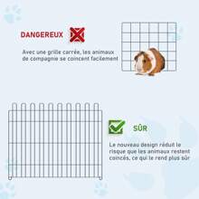 PawHut Parc enclos chiots animaux domestiques pour chiens lapins rongeurs petits animaux intérieur et extérieur diamètre 180 cm 8 panneaux 71 x 61 cm noir - Noir - Voir 6