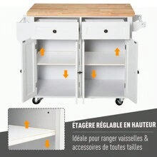 HOMCOM Storage Islands & Carts - White - View 9