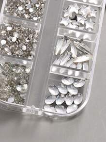 12Grid Clear Special-Shaped Flat-Bottomed Diamond Nail Art Decorations DIY Nail Charms Nail Gems Nail Supplies