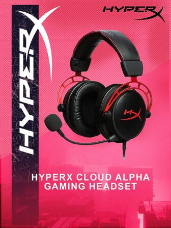  Original HyperX Cloud Alpha Gaming Headset, Kabel und kabellos, E-Sports mit Mikrofon Kopfhörer für PC Laptop