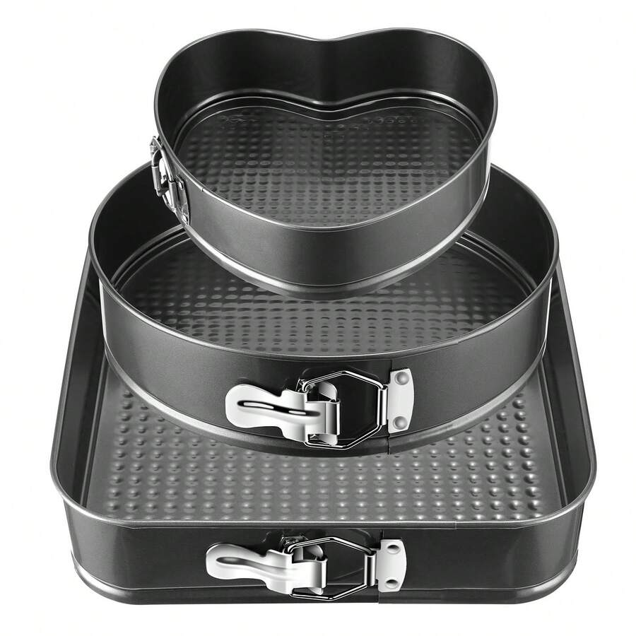 KIPOZI Heart Shaped Cake Pans Springform Pans Set Cheesecake Pan With Removable Base Circular