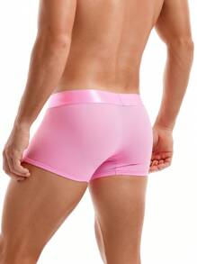 JOCKMAIL 1pc Men's Breathable Mesh Boxer Briefs - Pink - View 2