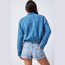FREE PEOPLE Knock Out Siren Bomber Jacket In Coastal - Coastal - View 2