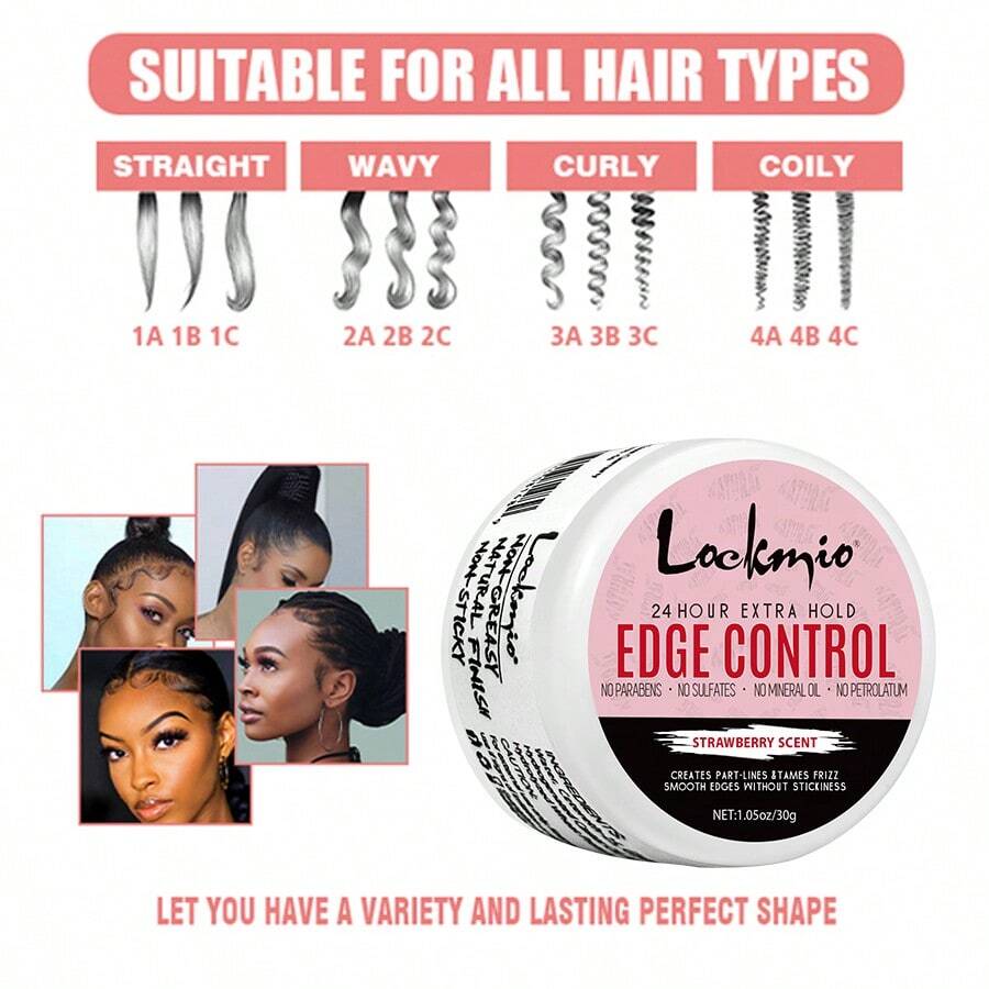 Strong Hold Edge Control Gel, NonGreasy No Flake Styling Wax For