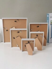 Wall-Mounted/Tabletop Dual-Use Minimalist Style Wpc Photo Frame (Including Photo Paper) Suitable For Home, Bedroom, Dining Room, Living Room (Random Photo Paper Dispatched)