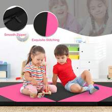 Foldable Gymnastics Mat, 240*117*5cm Soft Floor Mat With 2 Carrying Handles & Fasteners, Gymnastics Mat For Gymnastics, Yoga & Playing, Sports Mat, Fitness Mat For Home