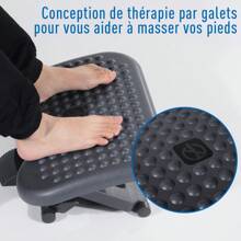 HOMCOM Repose-pieds ergonomique de bureau hauteur et inclinaison réglables 46L x 35l cm gris noir - Gris - Voir 5