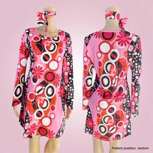 5pcs Women Hippie Dress Set With Headband, Necklace And Earrings For Girls And Women(Pattern Position Is Random) - Multicolor - View 3