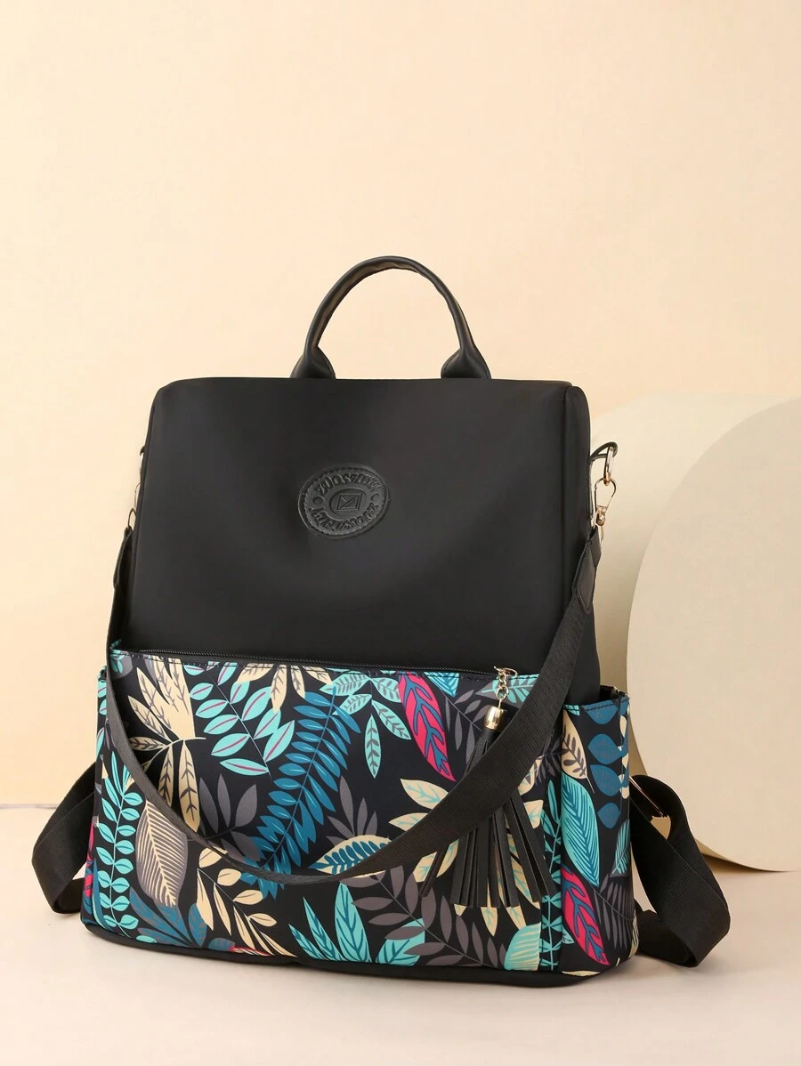 1 件背包、休闲包、学校书包、旅行包、多功能背包、轻便、大容量和可调节价格的肩带、适合学校教室、海边旅游、度假、休闲娱乐、工作、运动和节日礼物、时尚叶子图案尼龙材料、适合女士、学生、办公室工作人员、女孩、老师和运动员赠送情人节日常礼物、Tready 背包、学校包、学校背包、书包、学校背包、返校、大背包、经典休闲、适合少女女大学生，非常适合返校、大学、中学、高中 - 藍色 - 查看 1