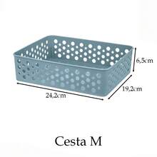 Kit 5 cestos organizadores médio para acessórios maquiagem material de escritório remédios armário gaveta multiuso geladeira cozinha despensa quarto banheiro lavanderia