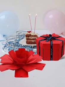 1 Pieza - Caja De Regalo Sorpresa Halloween Fiesta Caja De Embalaje De Regalo Negro Rojo Y Blanco. Temporada De Bodas, Caja De Embalaje De Regalo Sorpresa De Fiesta De Navidad. Caja De Regalo Diy Con 6 Caras Explosivas, Caja De Fotos Hecha A Mano Para Armar. Adecuado Para Regalos De Cumpleaños, Aniversarios, Día De San Valentín - Negro - Ver 2