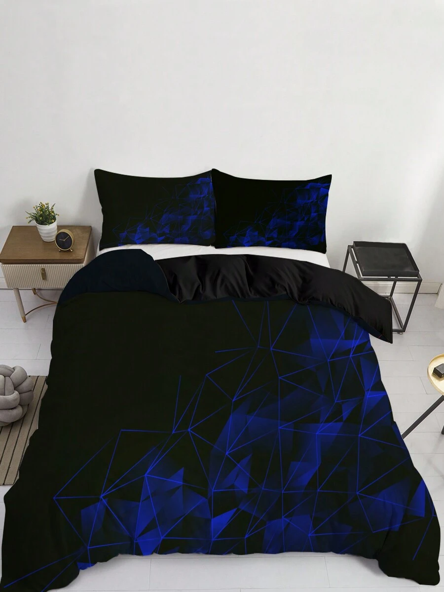 3pcs Họa tiết Hình học Bộ chăn ga gối , Mềm mại Thoải mái Chăn bông Che phủ , Đối với Phòng ngủ , Khách mời Phòng ( Che phủ + , Không có Cốt lõi ) - Nhiều màu - Xem 1