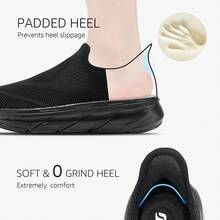 STQ Hands Free Maternity Walking Shoes Womens Slip On Sneaker - TẤT CẢ ĐEN - Xem 3