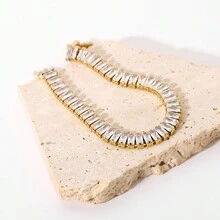 Western Style 1pc Glamorous Luxury Cubic Zirconia Square Chain Bracelet For Women Fashion Copper Jewelry Valentine's Day Chinese New Year,Mom,Mother,Mother's Day,Gift