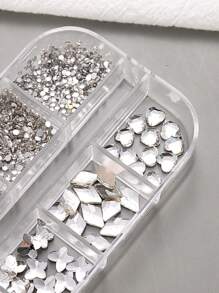 12Grid Clear Special-Shaped Flat-Bottomed Diamond Nail Art Decorations DIY Nail Charms Nail Gems Nail Supplies