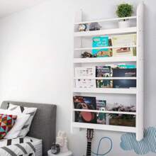 Furchen Libreria per Bambini,Libreria Montessoriana per Bambini,con 4 Ripiani,Libreria da parete per Cameretta e Stanza dei Giochi, Bianco 57x12x111,5cm - Bianco - Visualizzare 10