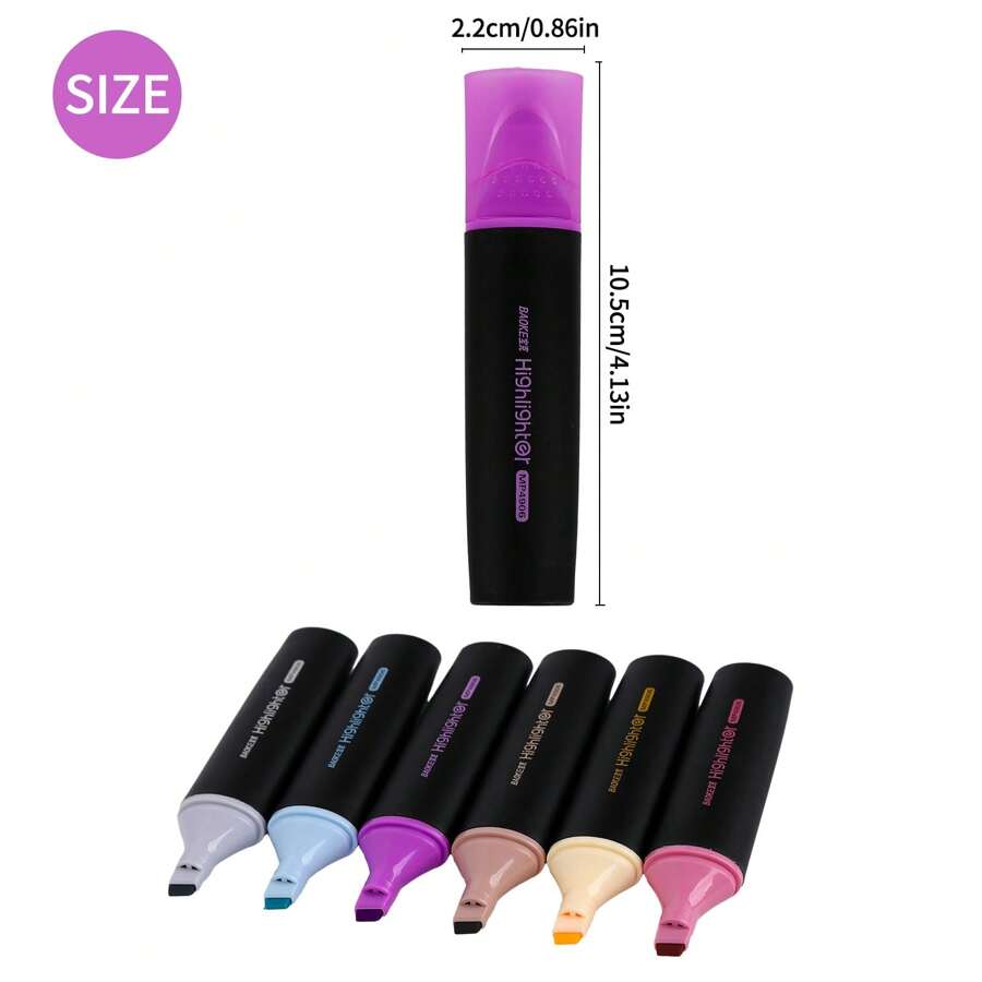 6 Pack Highlighters Set, Pastel Highlighter Pen Chisel Tip Marker Pen