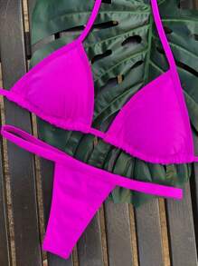 Women Bikini Sets - Fuchsia - View 1