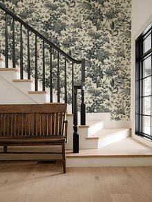 1入3m復古花卉壁紙,法式家居裝飾pvc自粘壁紙,家居櫥櫃裝修壁紙貼紙 - 黑色 - 查看 2