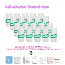 400 Rolls Per Caron Mini Printer Paper, Self Adhesive Thermal Paper Printable Sticker Paper For Pocket Thermal Printer,Wireless Bluetooth Study Notes Photo Inkless Printer - White - View 1