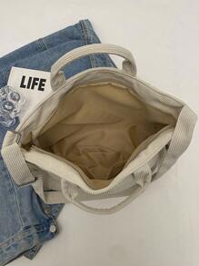 Giải trí Màu thuần Nhiều túi Của phụ nữ Túi tote - Màu be - Xem 8