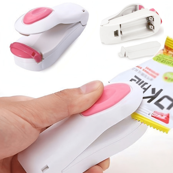 Mini Seladora Manual Clip a Pilha com imã Plástico Portátil Lacrar Embalagem Pilha Selador Cozinha Vacuo
