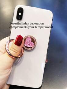 Beautiful Metal Ring Buckle Portable Phone Holder - Gold - View 2