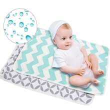 FELIN Cambiadores para bebe, 2 piezas, Cambiador portátil,cambiador pañal, cambiador de bebe, almohadillas impermeables para pañales de bebé, apto para recién nacidos, hogar, viajes al aire libre - Multicolor - Ver 1