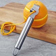 1pc Lemon Zester Grater Stainless Steel Peeler Kitchen Stuff Kitchen Accessories Kitchen Gadgets,Vegetable Fruit Tools,Kitchen Items,Cutter,Food,Salad,Decor,Storage,Party,Birthday. - Stainless Steel - View 5