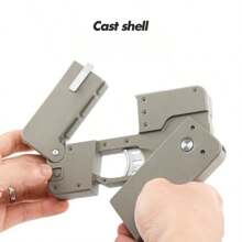 1入金屬折疊式手機造型軟子彈玩具槍，適用於成人禮物 - 深灰色 - 查看 5