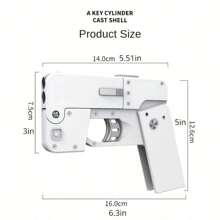 1入金屬折疊式手機造型軟子彈玩具槍，適用於成人禮物 - 深灰色 - 查看 11