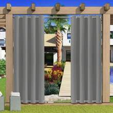Tenda da esterno superiore e inferiore con occhielli, antivento, impermeabile, protezione solare, veranda, cabana, portico, gazebo - Grigio Chiaro - Visualizzare 7