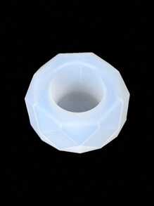 Diy Silicone Mold For Making Faceted Rhinestone Succulent Planter, Concrete & Gypsum Casting, Round Storage Box, Epoxy Resin Casting, Candle Making And Home Decoration - White Silicone Mold - View 4