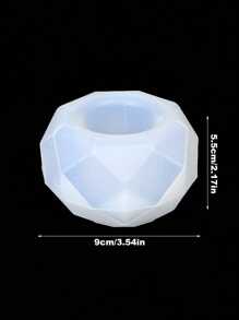 Diy Silicone Mold For Making Faceted Rhinestone Succulent Planter, Concrete & Gypsum Casting, Round Storage Box, Epoxy Resin Casting, Candle Making And Home Decoration - White Silicone Mold - View 2