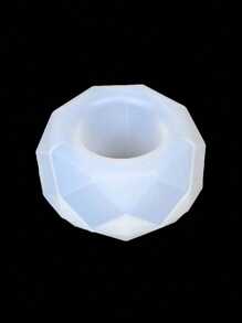 Diy Silicone Mold For Making Faceted Rhinestone Succulent Planter, Concrete & Gypsum Casting, Round Storage Box, Epoxy Resin Casting, Candle Making And Home Decoration - White Silicone Mold - View 3