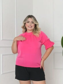 Plus Size Blouses - 玫紅色 - 查看 2