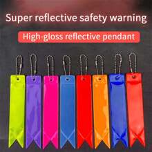 XIANG YU Safety Reflector Tag Pendant Keychain PU Leather Key Chain Ring Purse Bag Backpack Charm Reflective Strip Night Reflector Students Women Men Gift Casual - Multicolor - View 7